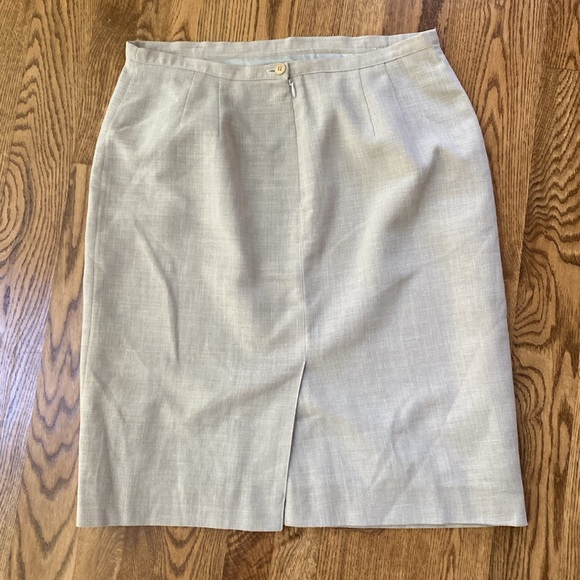 Giorgio Armani skirt lined flax neutral quiet luxury pencil size 10 - Picture 6 of 10